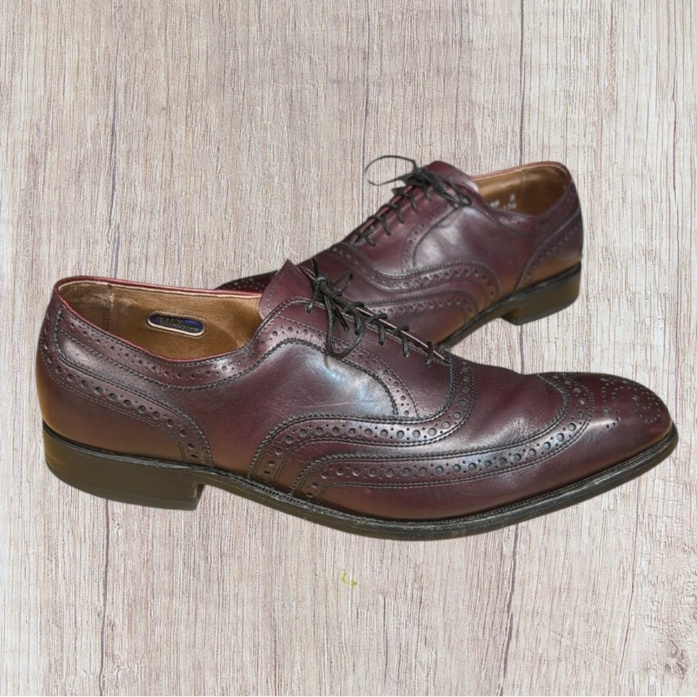 Allen Edmonds McAllister Burgundy Oxford Wingtip Brogue Dress Shoes Size 11 D